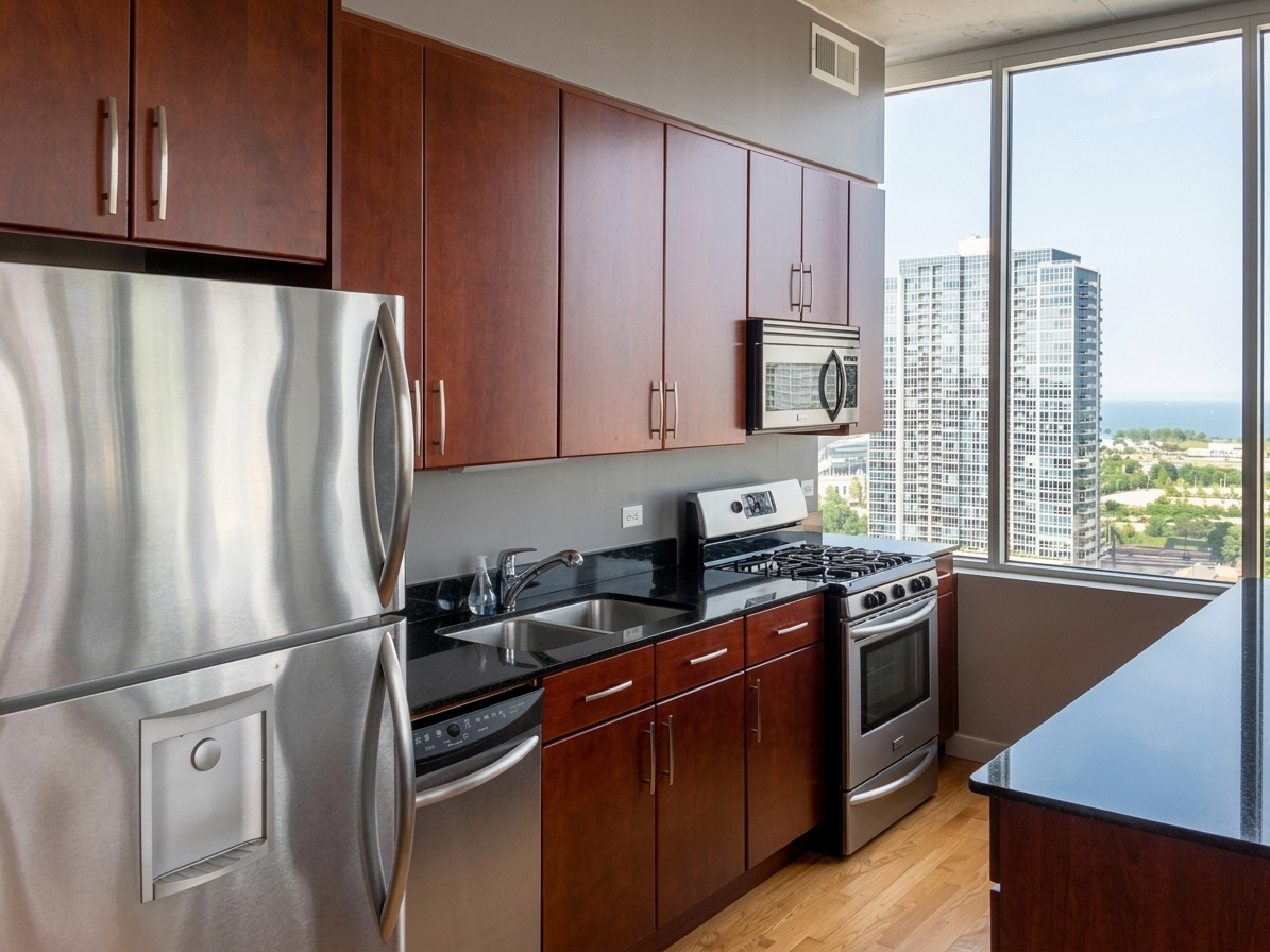 Cherry Flat-Front with Skyline View